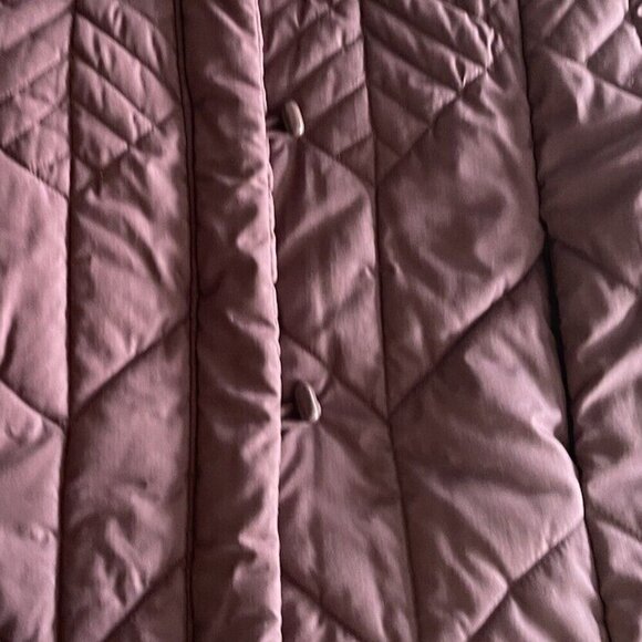 Vintage Saxton Hall Women’s Purple Quilted Warm Midi Jacket Puffy Coat Size M - Picture 9 of 16